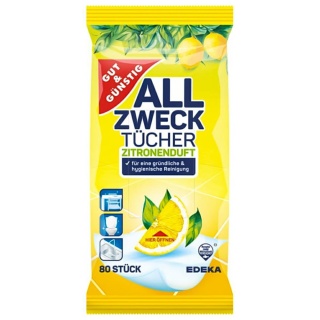 G&G Chusteczki czyszczące 80szt. cytrynowe