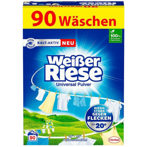 Weißer Riese - proszek do prania tkanin białych i kolorowych, 4,5kg, 90 prań